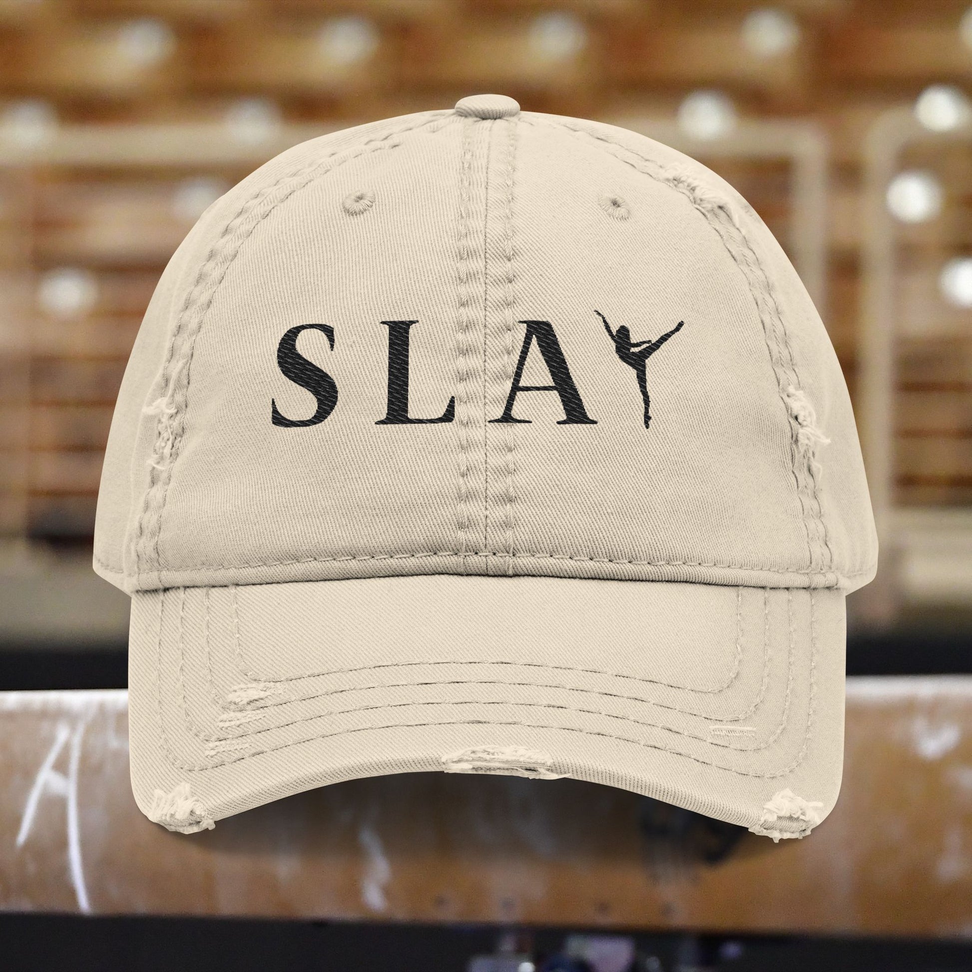 Distressed Embroidered Hat | Casual Style Cap for Athletes | Gift for Gymnasts, Birthdays, Sports Events, Everyday Wear