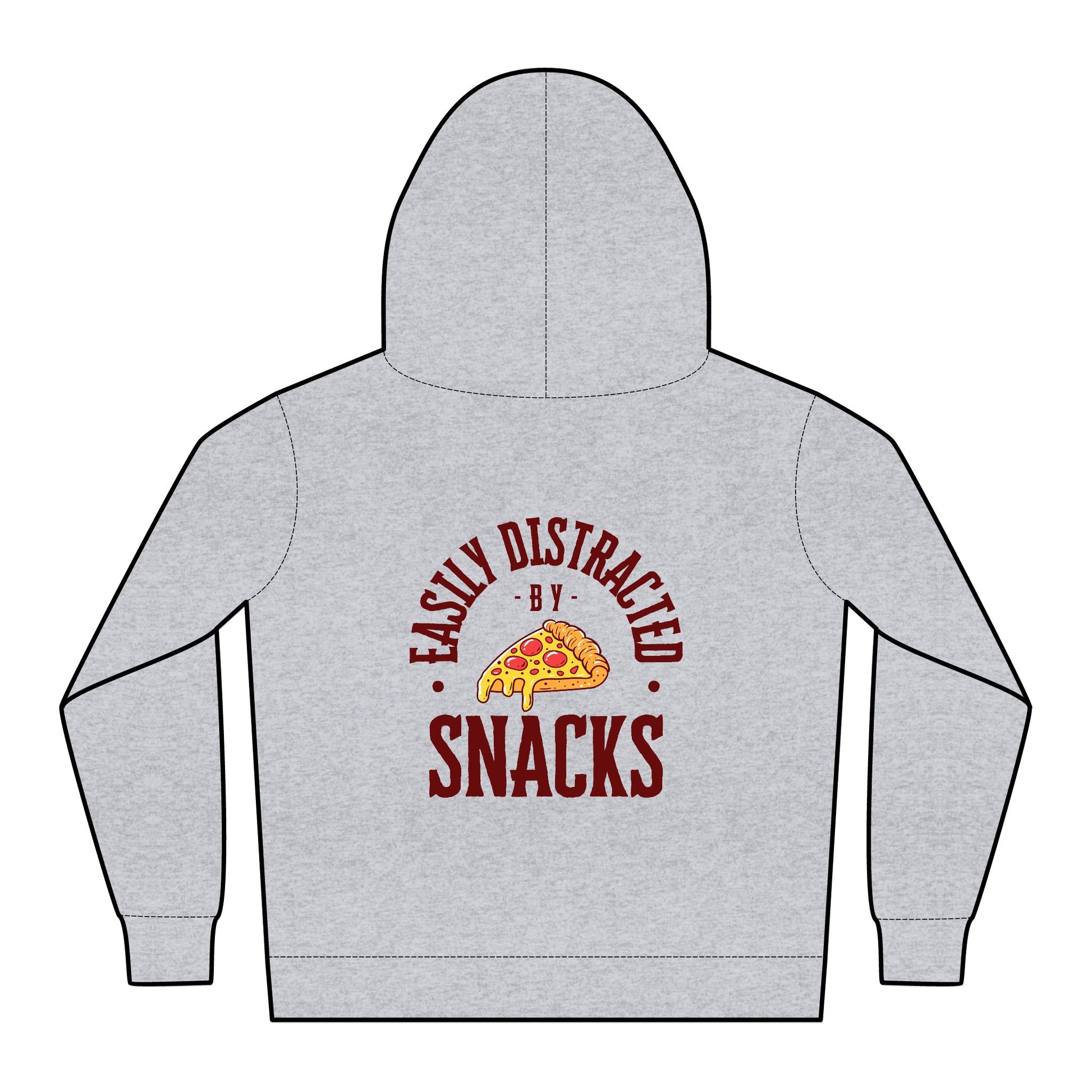Easily Distracted by Snacks Hoodie – Kids Pizza Graphic Pullover | Cozy Fit for Chill Days & Snack Breaks